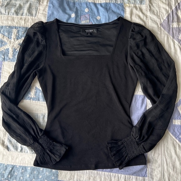 Ever New Womens Posie Georgette-Sleeve Ruffle Romantic Feminine Ethereal Top XS - Picture 2 of 12